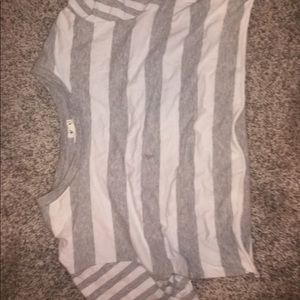 Striped cropped tee